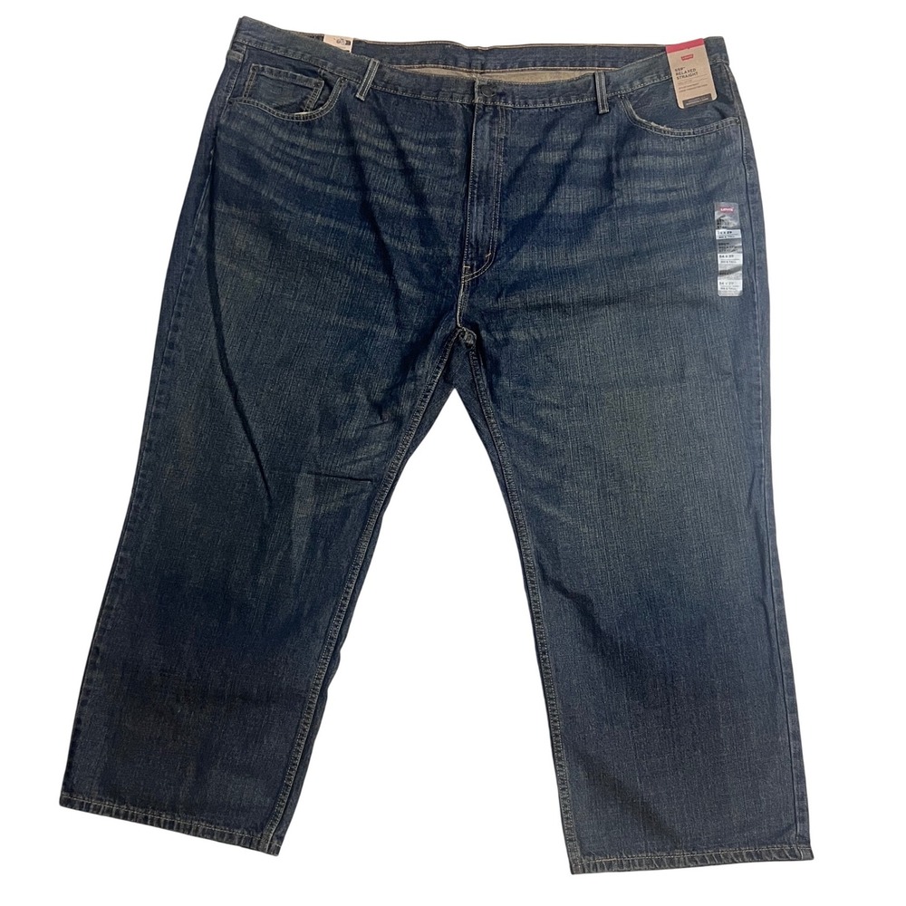 Levis 559 Relaxed Straight Jeans Mens 54x29 Big and Tall Dark Wash Denim NEW